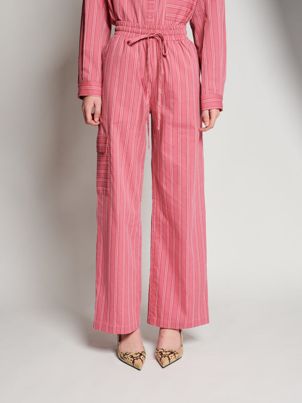 ghospell Ailsa Stripe Trousers Raspberry Pink