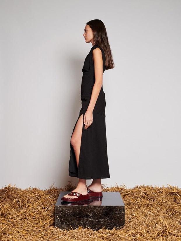 Ghospell Arwen Midi Dress Coal Black