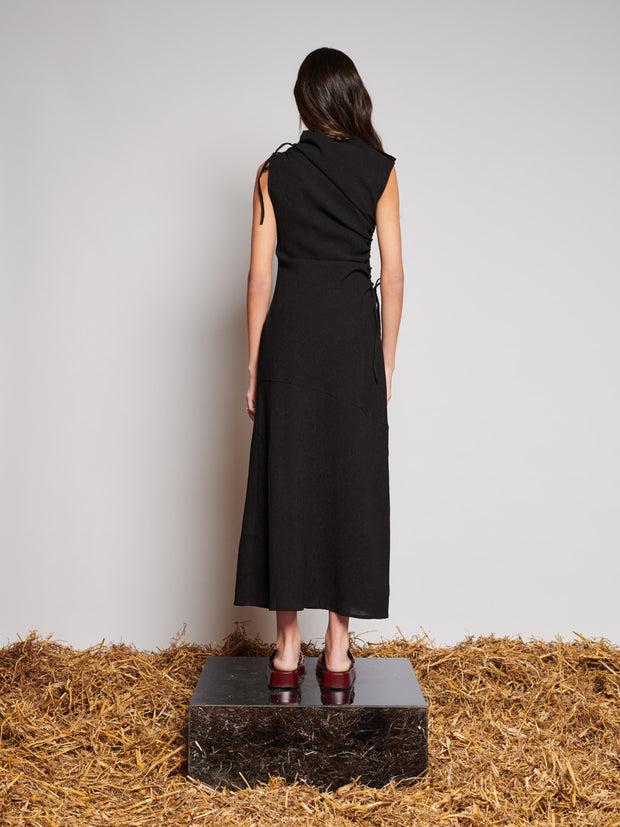 Ghospell Arwen Midi Dress Coal Black