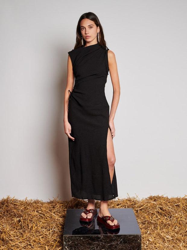 ghospell Arwen Midi Dress Coal Black