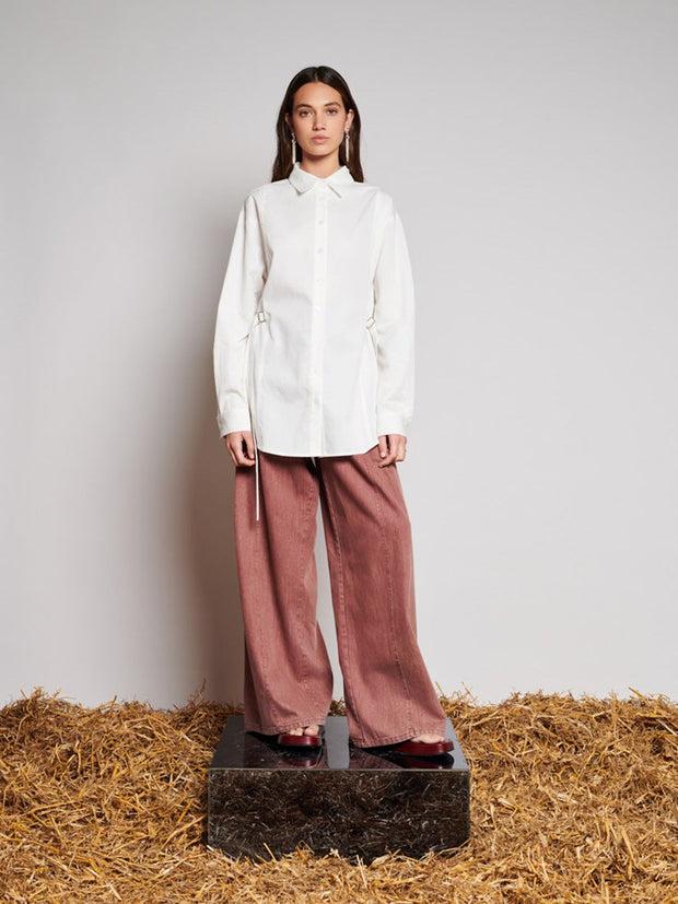 Ghospell Beth Oversized Shirt Pearled Ivory