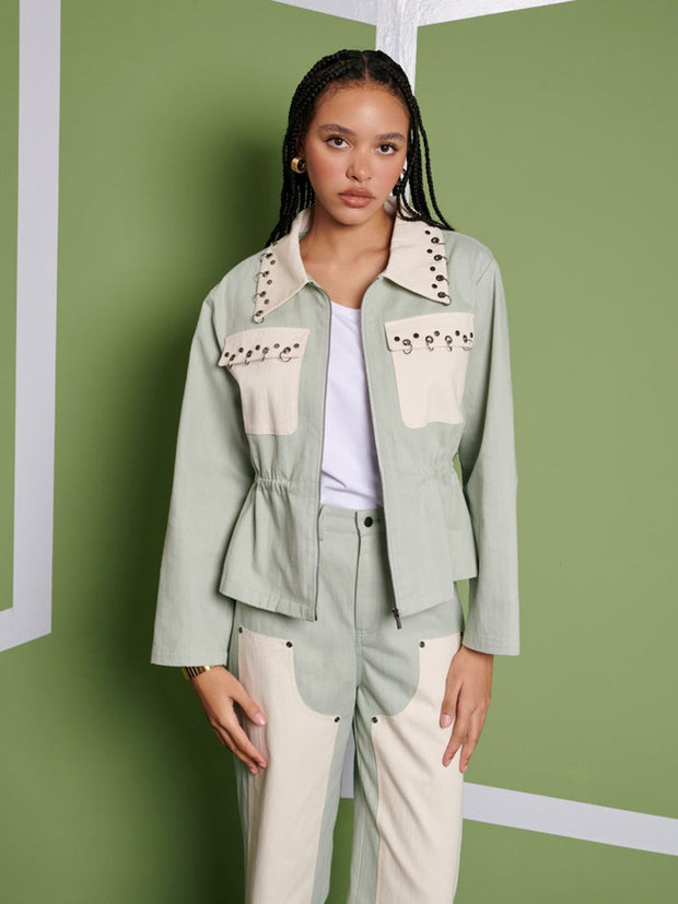 ghospell Billie-Jean Jacket Sage Green