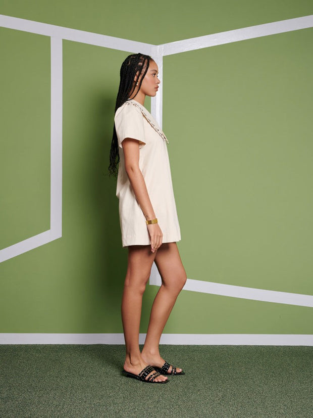 Ghospell Billie-Jean Mini Dress Natural Ivory