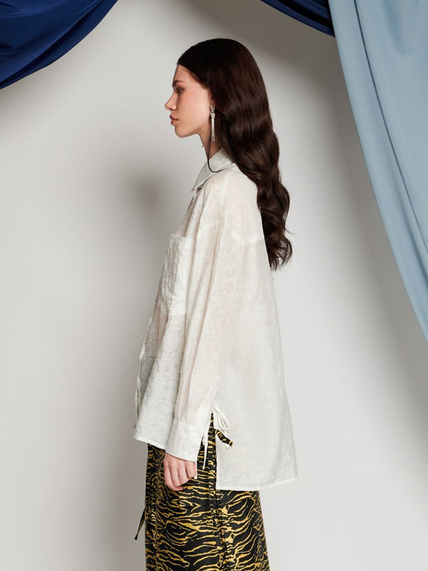 Ghospell Brenda Oversized Shirt Snow White