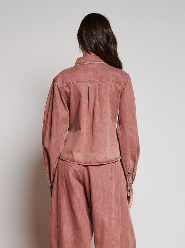 Ghospell Britt Denim Shirt Washed Brown