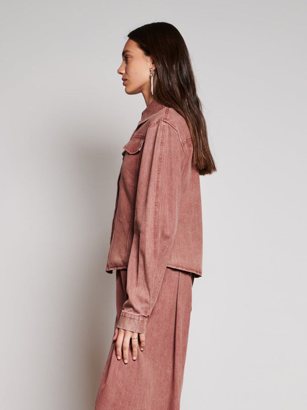 Ghospell Britt Denim Shirt Washed Brown