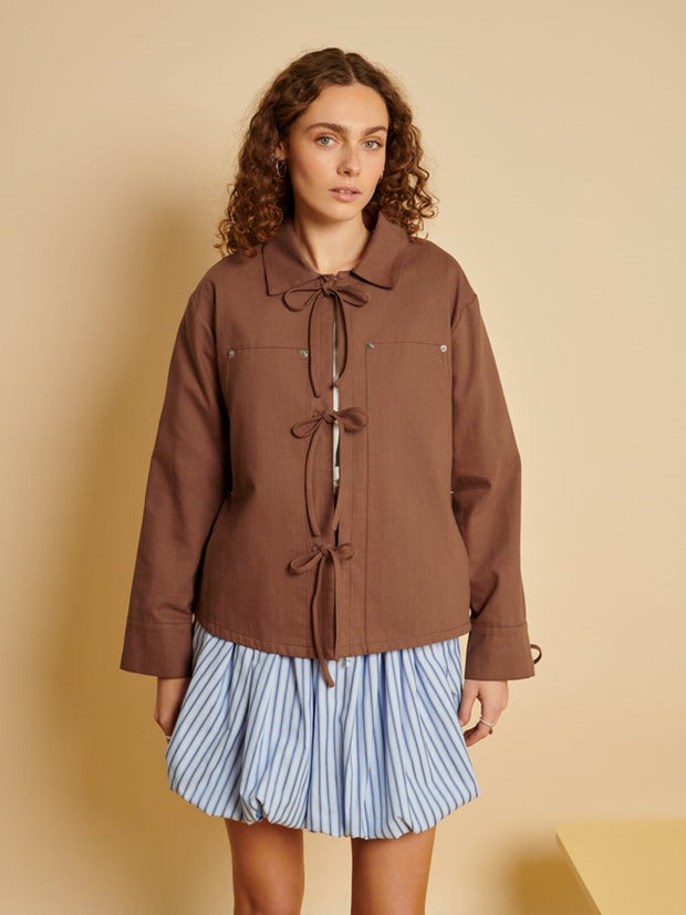 ghospell Carin Tie Jacket Marron Glace