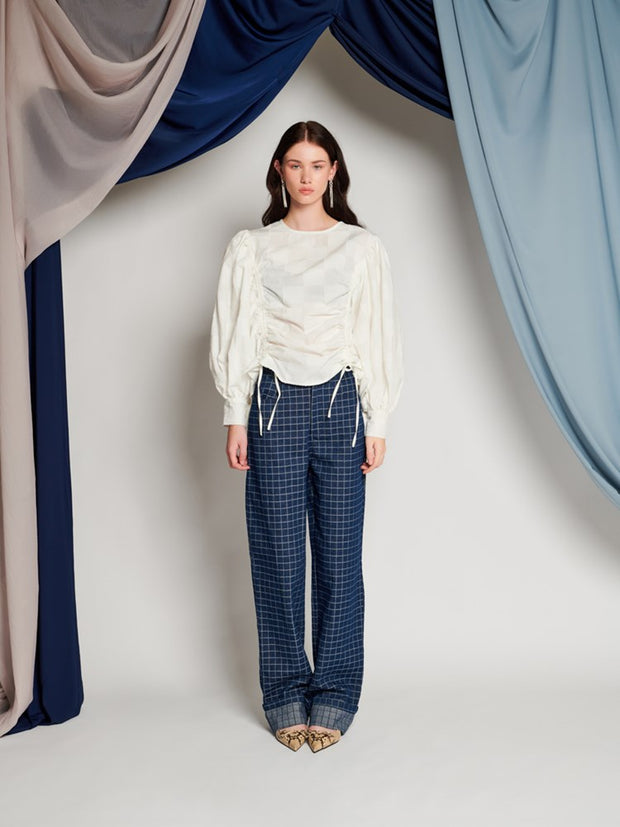 Ghospell Claire Ruched Top Snow White