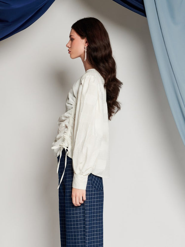Ghospell Claire Ruched Top Snow White