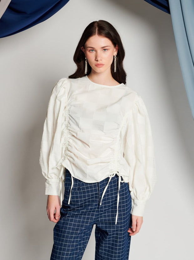 ghospell Claire Ruched Top Snow White