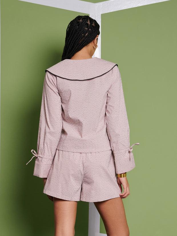 Ghospell Dara Stripe Shirt Baby Pink