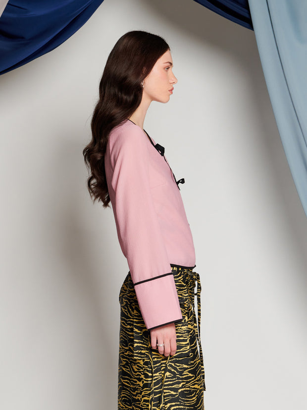 Ghospell Davina Wrap Top Dusty Pink