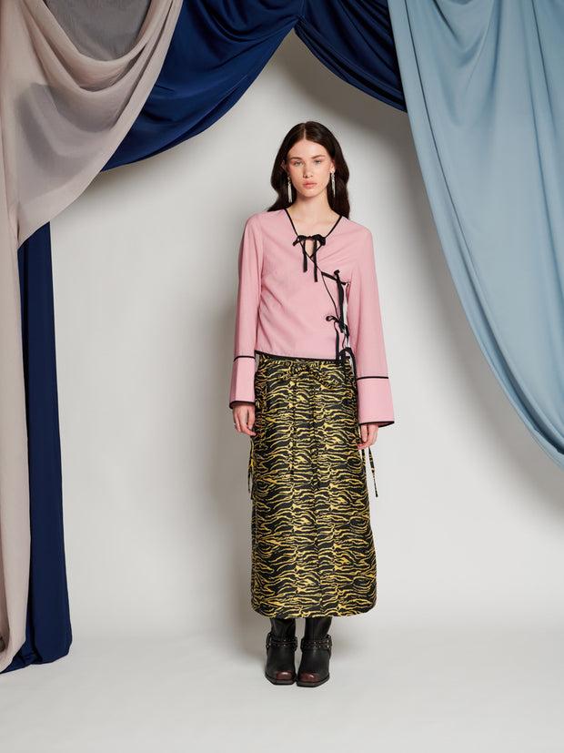 Ghospell Davina Wrap Top Dusty Pink