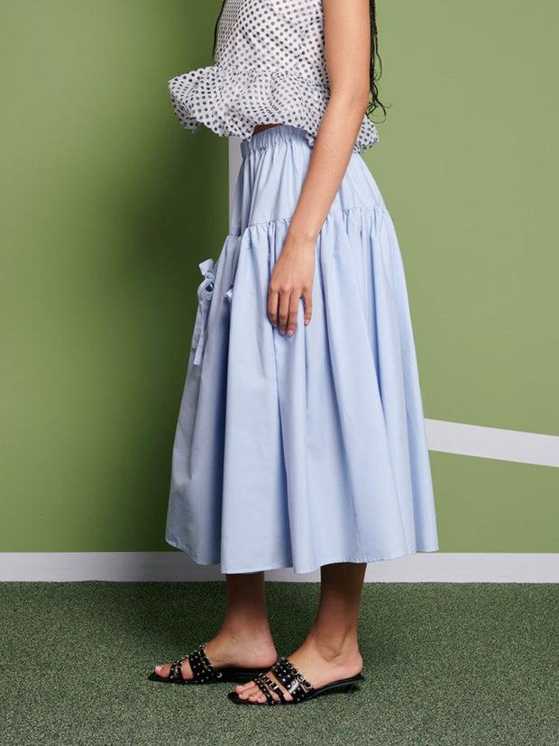 Ghospell Dina Midi Skirt Baby Blue