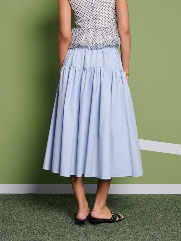 Ghospell Dina Midi Skirt Baby Blue