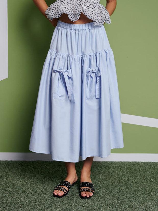 ghospell Dina Midi Skirt Baby Blue