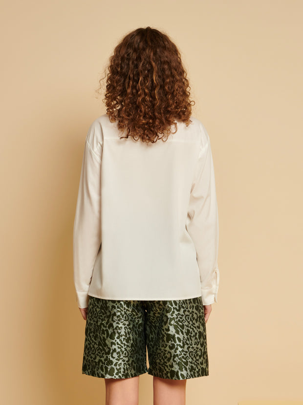 Ghospell Disa Drawstring Shirt Pearl Ivory