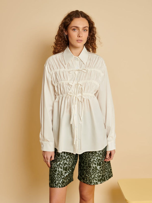 ghospell Disa Drawstring Shirt Pearl Ivory