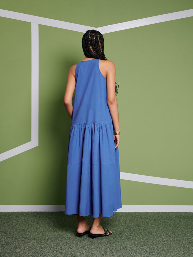 Ghospell Ellie Oversized Midi Dress Sapphire Blue