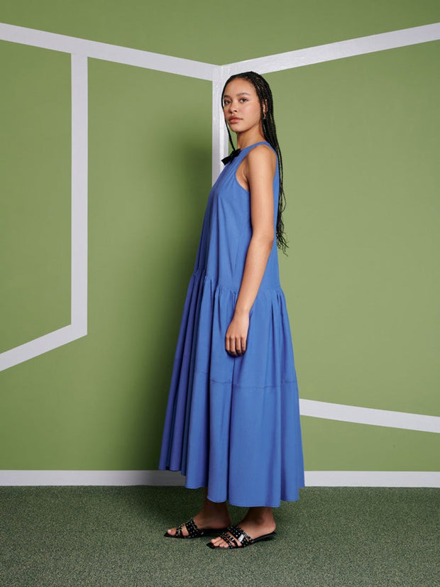 Ghospell Ellie Oversized Midi Dress Sapphire Blue