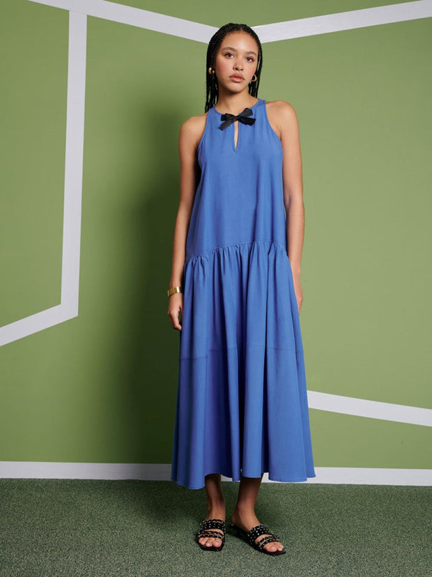 ghospell Ellie Oversized Midi Dress Sapphire Blue