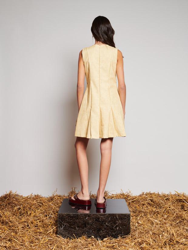 Ghospell Fifi Studded Mini Dress Buttercup Yellow