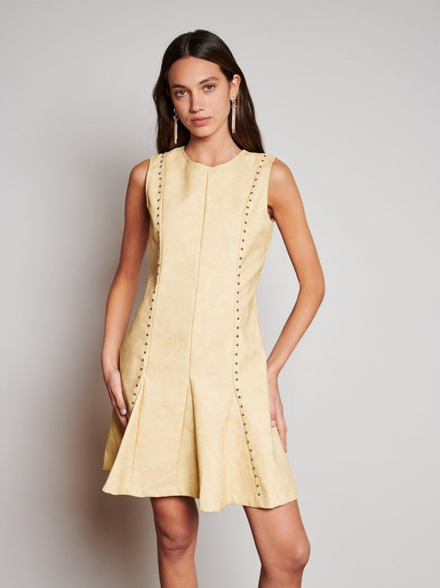 ghospell Fifi Studded Mini Dress Buttercup Yellow