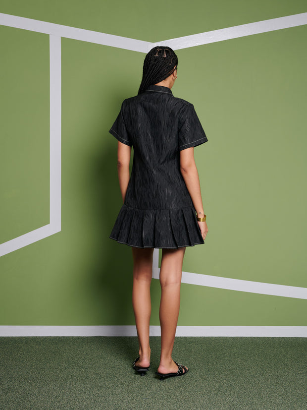 Ghospell Gabby Mini Dress Coal Black