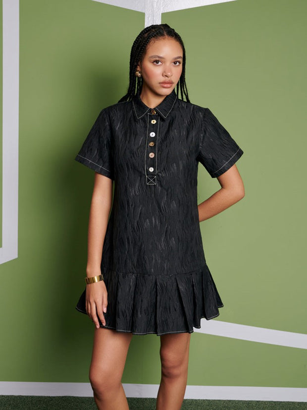 ghospell Gabby Mini Dress Coal Black