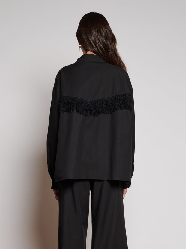 Ghospell Georgie Fringe Shirt Coal Black