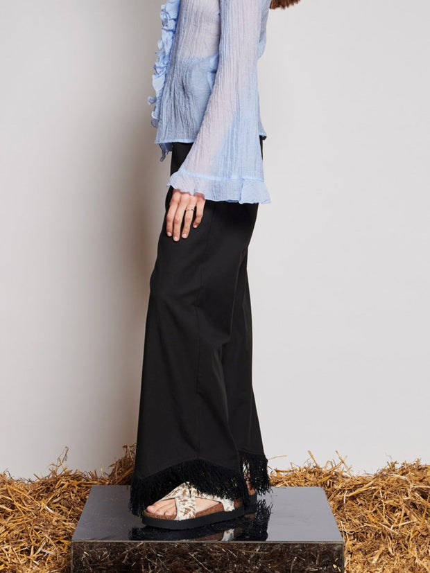Ghospell Georgie Fringe Trousers Coal Black