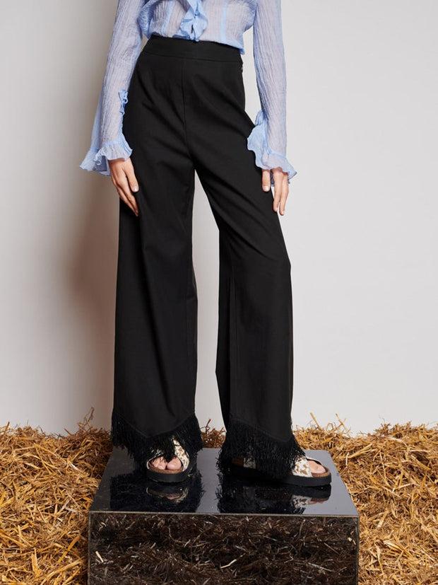 ghospell Georgie Fringe Trousers Coal Black