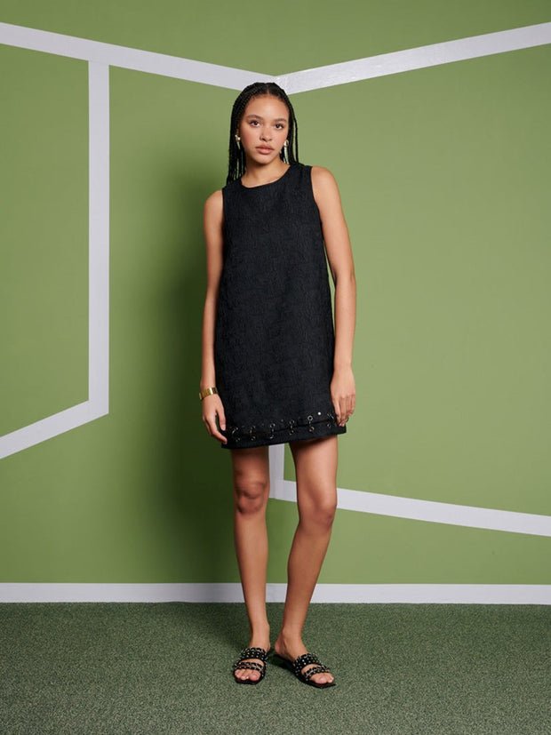 Ghospell Jackie Mini Dress Coal Black