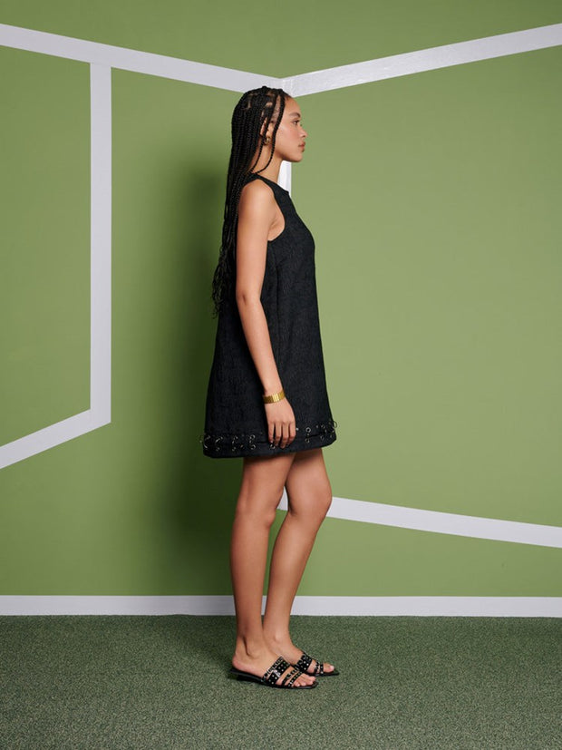 Ghospell Jackie Mini Dress Coal Black