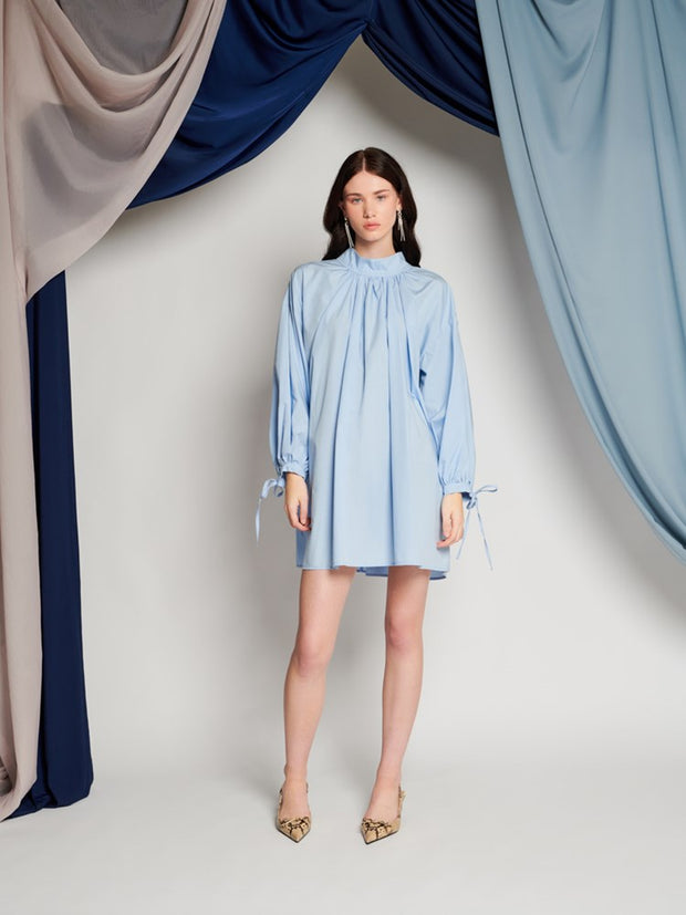 Ghospell Jade Mini Dress Baby Blue