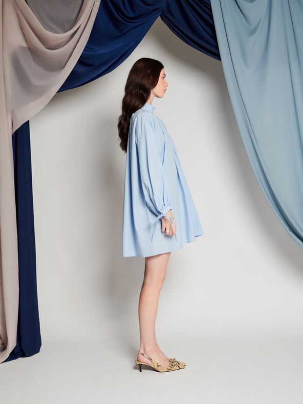 Ghospell Jade Mini Dress Baby Blue