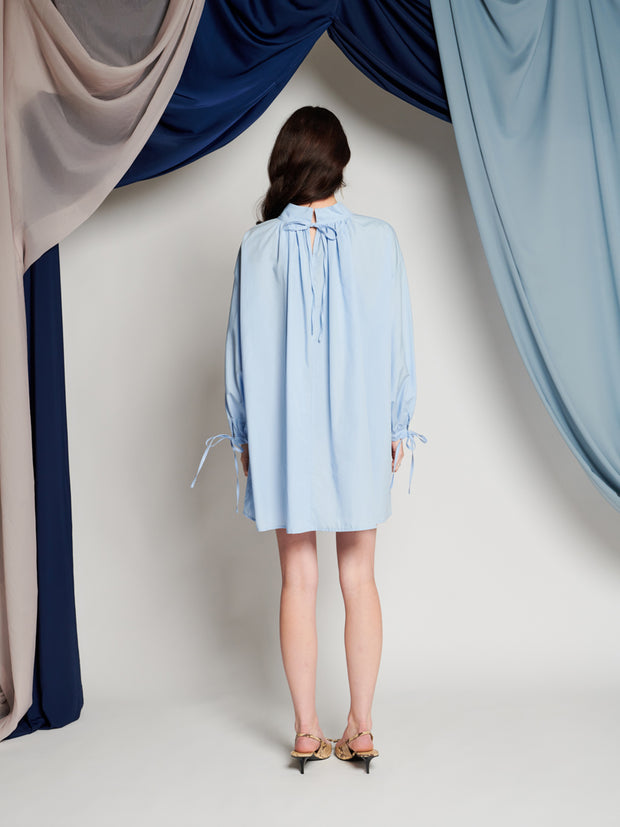 Ghospell Jade Mini Dress Baby Blue