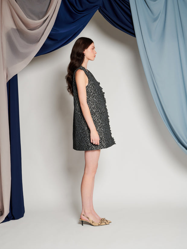 Ghospell Jocelyn Wrap Mini Dress Dark Grey