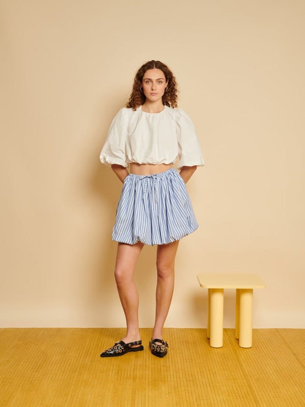 Ghospell Josefina Bubble Top Pearled White