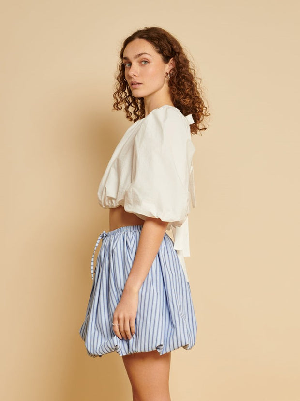 Ghospell Josefina Bubble Top Pearled White