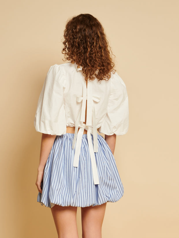 Ghospell Josefina Bubble Top Pearled White