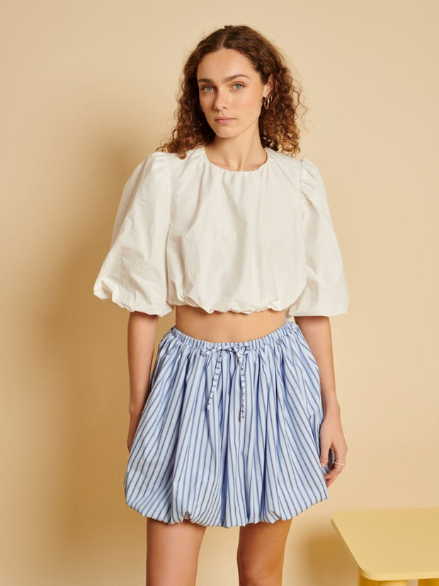 ghospell Josefina Bubble Top Pearled White