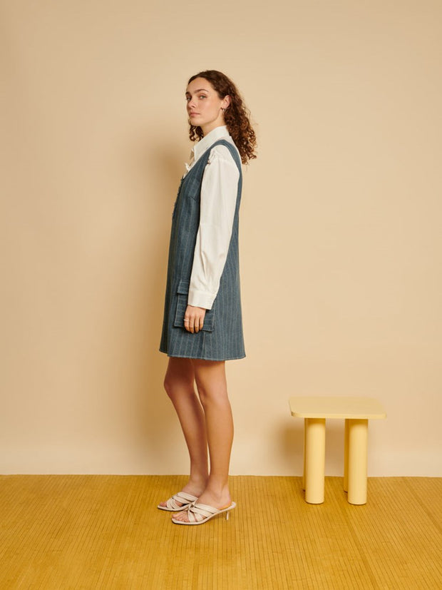 Ghospell Juni Denim Mini Dress Denim Blue