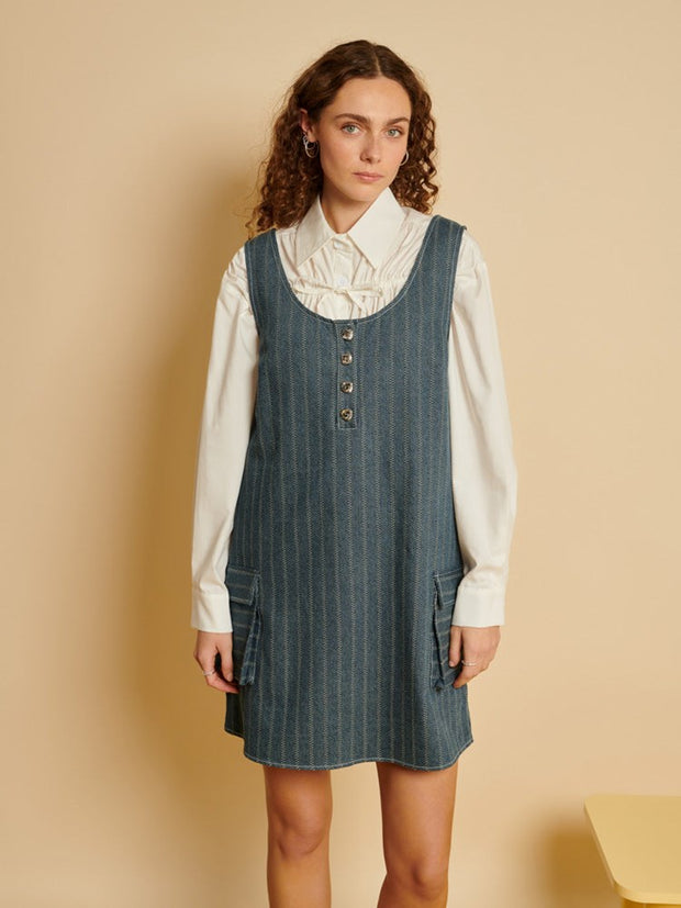 ghospell Juni Denim Mini Dress Denim Blue