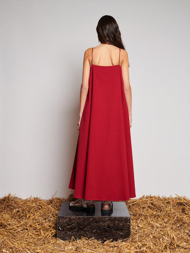 Ghospell Keely Midi Dress Carmin Red