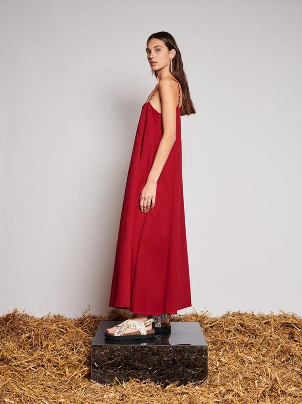 Ghospell Keely Midi Dress Carmin Red