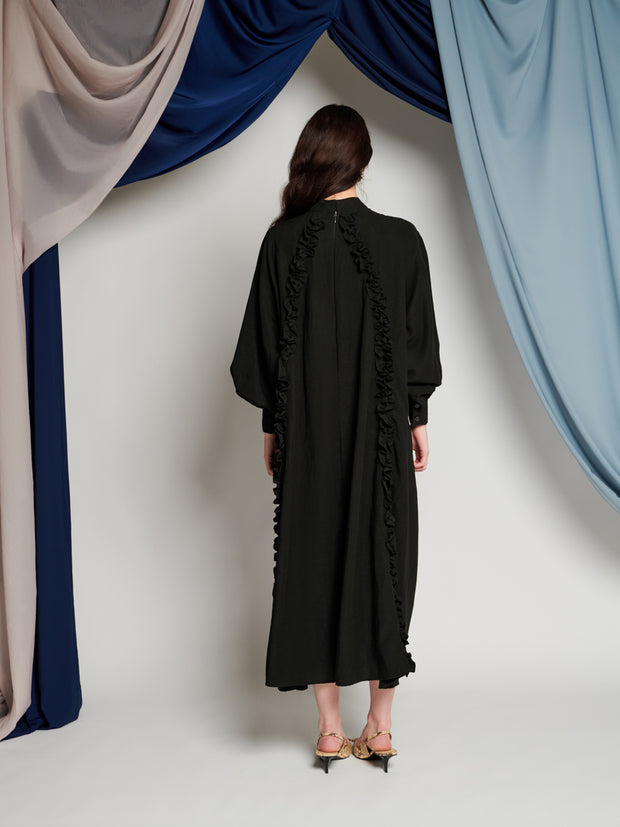 Ghospell Leah Midi Dress Coal Black