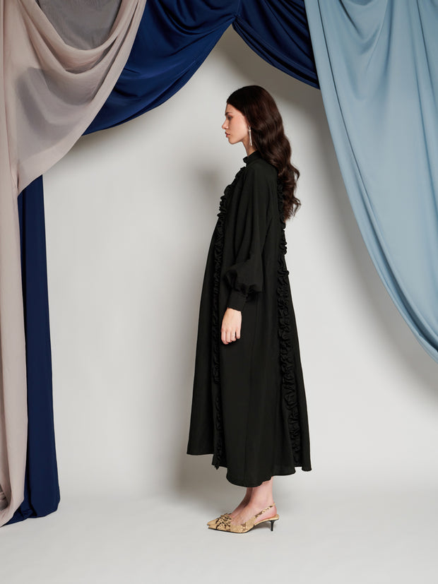 Ghospell Leah Midi Dress Coal Black