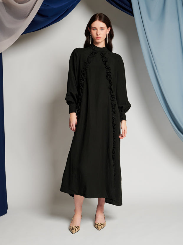ghospell Leah Midi Dress Coal Black