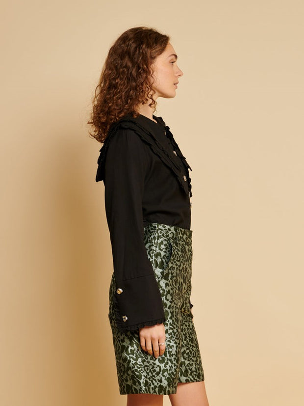 Ghospell Margit Collar Shirt Coal Black